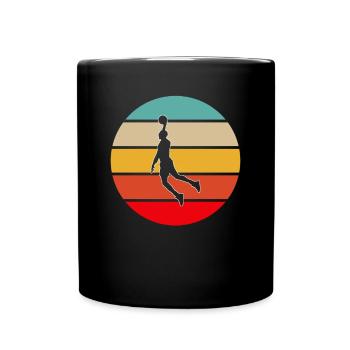 Basketball Retro - Tasse einfarbig - Schwarz - Vorne