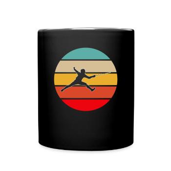 Fechten Retro - Tasse einfarbig - Schwarz - Vorne