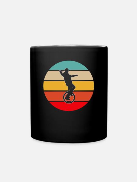 Einrad Retro - Tasse einfarbig - Schwarz