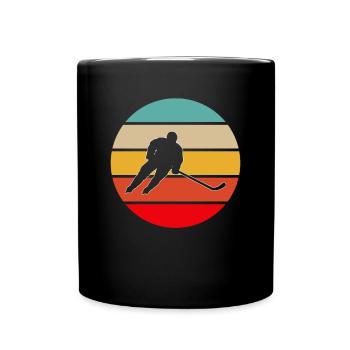 Hockey Eishockey Retro - Tasse einfarbig - Schwarz - Vorne
