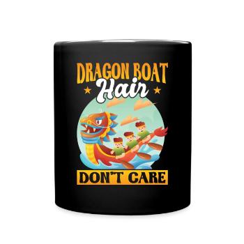 Dragon Boat Hair - Don't Care - Dragon Boat Racing - Full Colour Mug - black - Front