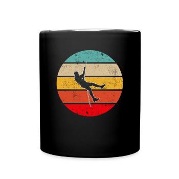 Klettern Retro - Tasse einfarbig - Schwarz - Vorne