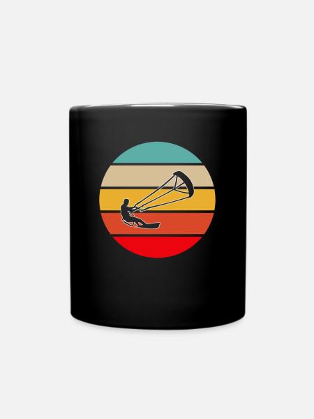 Kite Surfing Retro - Full Colour Mug - black