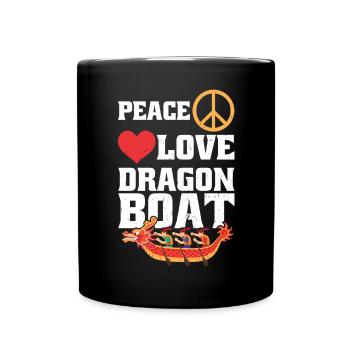 Peace - Love - Dragon Boat - Full Colour Mug - black - Front