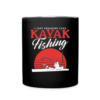 Kayak Fishing Kayaking Kayaker Angler Gift - Full Colour Mug - black - Front