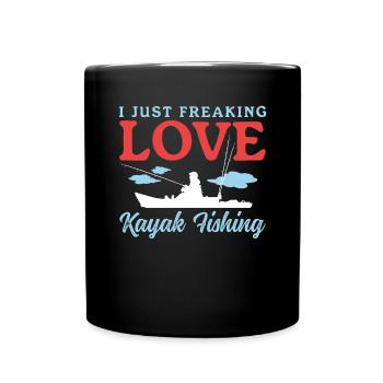 Kayak Fishing Kayaker Kayaking Angler Gift - Full Colour Mug - black - Front