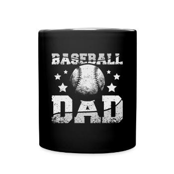 Fathers Day Daddy Baseball Dad - Tasse einfarbig - Schwarz - Vorne