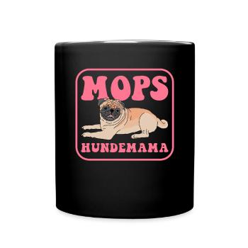 Pug dog mom | Dogs Dog Owner Gift - Full Colour Mug - black - Front