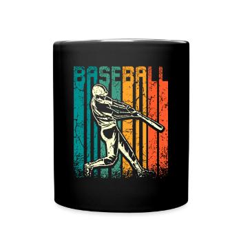 Retro vintage baseball player - Tasse einfarbig - Schwarz - Vorne