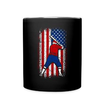 Usa drapeau américain baseball patriotique 4 juillet - Mug uni - noir - Devant