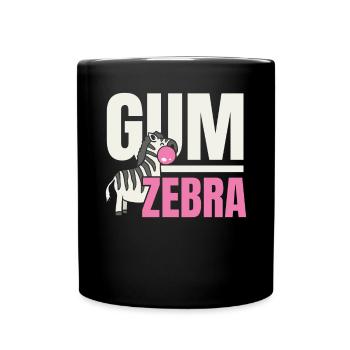 Zebra Bubble Gum Lover Chewing Gum Gummy Food - Full Colour Mug - black - Front