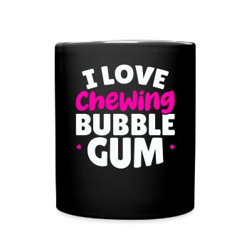 J'adore mâcher du chewing-gum amateur de chewing-gum - Mug uni - noir - Devant