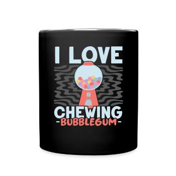 J’adore mâcher de la gomme à mâcher de la gomme à mâcher de la nourriture - Mug uni - noir - Devant