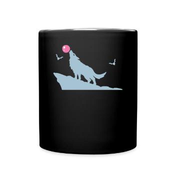 Wolf Bubble Gum Lover Kaugummi Kaugummi Essen - Tasse einfarbig - Schwarz - Vorne