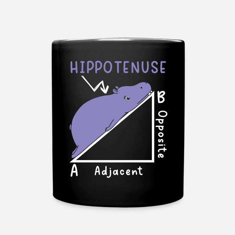 Hippotenuse Adjacent Hippopotame Amant Hippopotame - Mug uni - noir