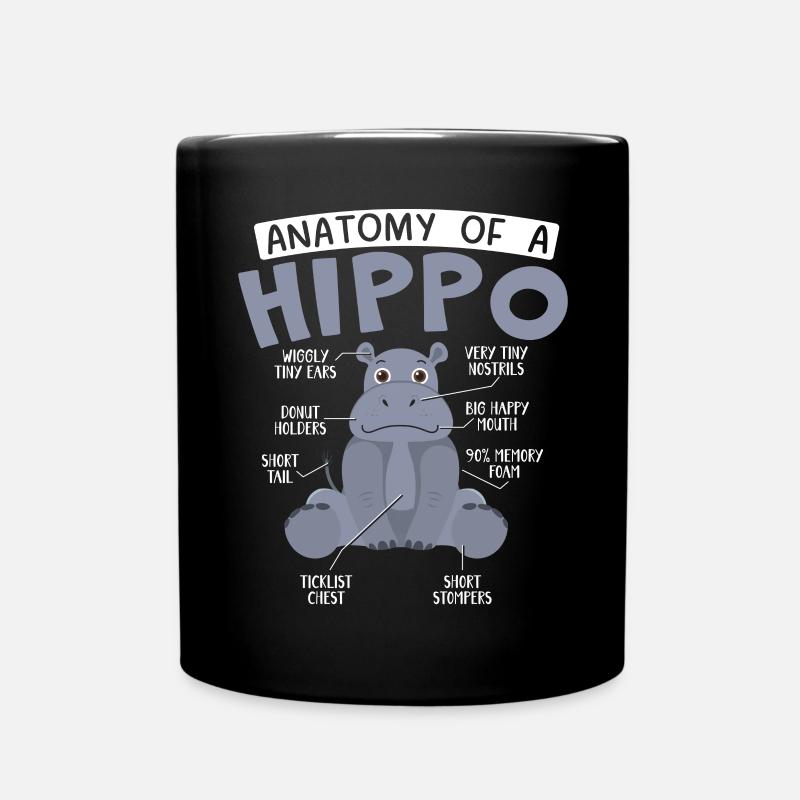 Anatomie eines Nilpferd-Tier-Nilpferd-Liebhabers - Tasse einfarbig - Schwarz