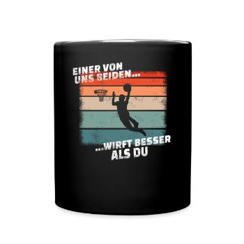 Basketball Geschenkidee Sport Design - Tasse einfarbig - Schwarz - Vorne