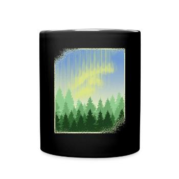 FOREST LANDSCAPE CREATIVE FIRS - Full Colour Mug - black - Front