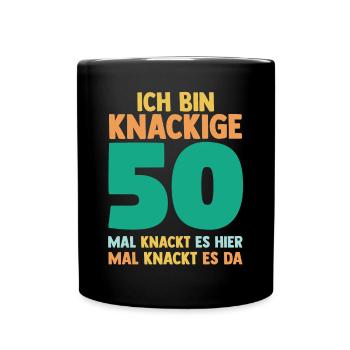 Fünfzig 50 Jahre Fünfzigster Geburtstag - Tasse einfarbig - Schwarz - Vorne