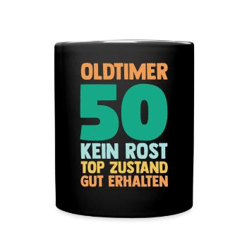 Fünfzig 50 Jahre Fünfzigster Geburtstag - Tasse einfarbig - Schwarz - Vorne