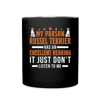 Parson Russell Terrier Gift - Full Colour Mug - black - Front