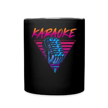 Karaoke Singer Retro 80s 90s - Tasse einfarbig - Schwarz - Vorne