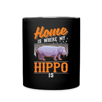 La maison est l’endroit où mon hippopotame est hippopotame - Mug uni - noir - Devant