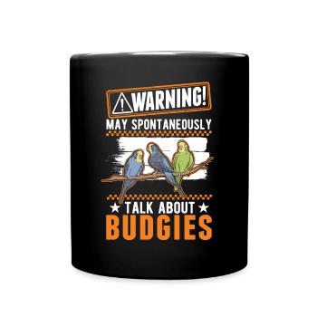 Wellensittich Geschenk Welli Nymphensittich - Tasse einfarbig - Schwarz - Vorne