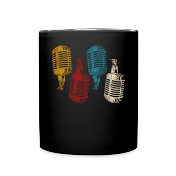 Karaoke Singer Microphone Vocalist - Tasse einfarbig - Schwarz - Vorne