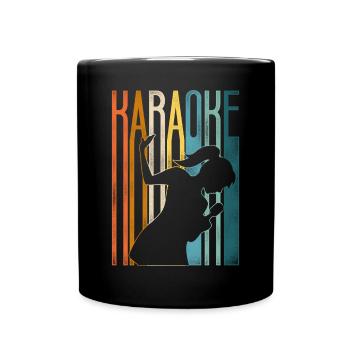 Karaoke Singer Retro Vintage - Tasse einfarbig - Schwarz - Vorne