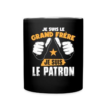 Garçons Grand-Frère - Mug uni - noir - Devant