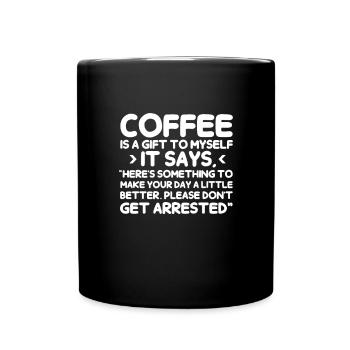 Kaffee Koffein Espresso Barista Geschenk - Tasse einfarbig - Schwarz - Vorne