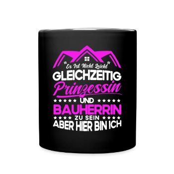 Bauherrin - Tasse einfarbig - Schwarz - Vorne