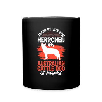 Australian Cattle Dog Herrchen Treibhund - Tasse einfarbig - Schwarz - Vorne