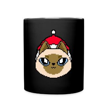 Noël siamois pixélisé - Drôle - Mug uni - noir - Devant
