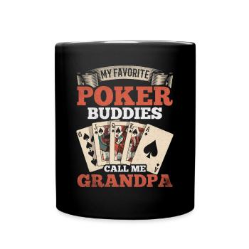 Mes copains de poker préférés appellent-moi grand-père - Poker - Mug uni - noir - Devant