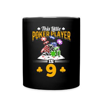 Ce petit joueur de poker a 9 ans Poker Birt - Mug uni - noir - Devant