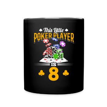 This Little Poker Player is 8 Years Old Poker Birt - Tasse einfarbig - Schwarz - Vorne