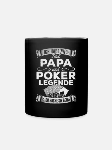 J’ai deux titres Papa et Légende du poker - Poker - Mug uni - noir