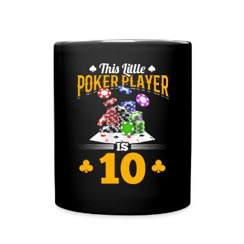 Ce petit joueur de poker a 10 ans Poker Bir - Mug uni - noir - Devant