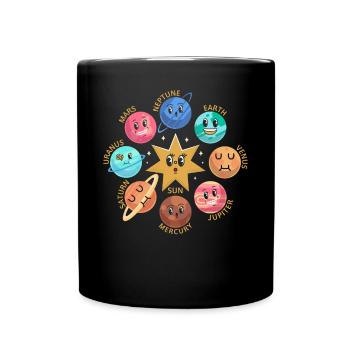 Astronomie aérospatiale - Drôle de système solaire - Mug uni - noir - Devant
