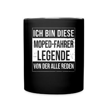 Mopeds-Mofa Geburtstag geboren Legende - Tasse einfarbig - Schwarz - Vorne