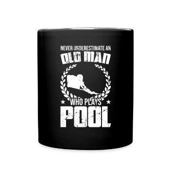 Funny billiard grandpa - Full Colour Mug - black - Front