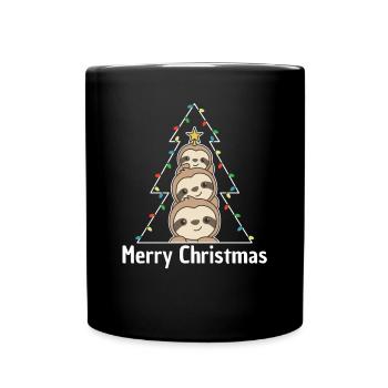 Paresseux Arbre de Noël Animaux de Noël Paresseux - Mug uni - noir - Devant