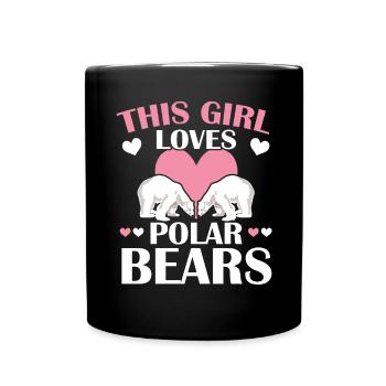 Cette fille aime les ours polaires Arctic Animal Ice Bear - Mug uni - noir - Devant