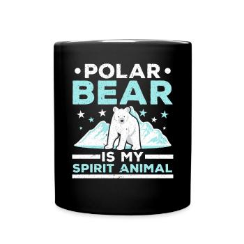 Eisbär ist mein Geist Tier Eisbär Liebhaber - Tasse einfarbig - Schwarz - Vorne