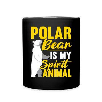 Eisbär ist mein Geist Tier Eisbär Liebhaber - Tasse einfarbig - Schwarz - Vorne