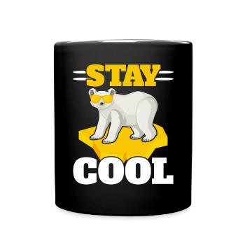 Bleiben Sie kühler Eisbär-arktischer Tier-Eisbär-Liebhaber - Tasse einfarbig - Schwarz - Vorne