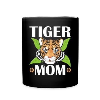 Tigre maman faune animal gardien de zoo fête des mères - Mug uni - noir - Devant