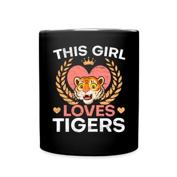 Meine Katze ist größer als dein Tiertiertiger - Tasse einfarbig - Schwarz - Vorne